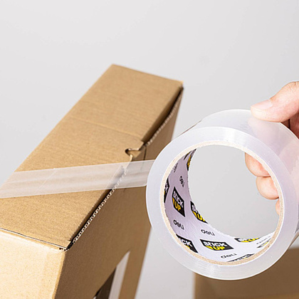 Клейкая лента упаковочная "Deli" 48х54,9 мм/м, 45 мкм, прозрачная - 5