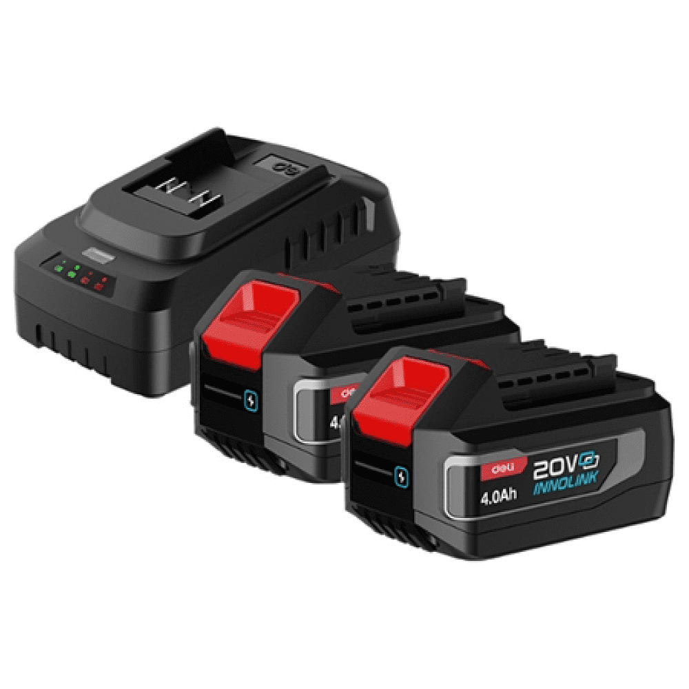 Комплект аккумуляторных батарей и зарядного устройства Deli RS EDE-CM20A4E, 2 АКБ, 4 Ач, З/У 2А