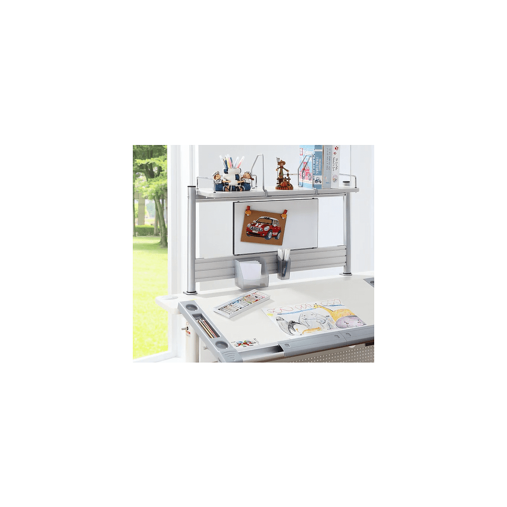 Полка Comf-Pro MINI SMART задняя, 840х620х240 мм, дуб белый, c доской белой - 3