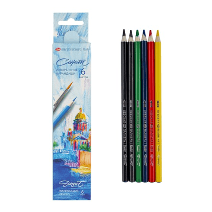 Карандаши акварельные "Сонет", 6 цветов - 3