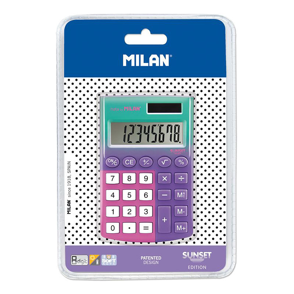 Калькулятор "8-digit Sunset Pocket", сиреневый, розовый - 2