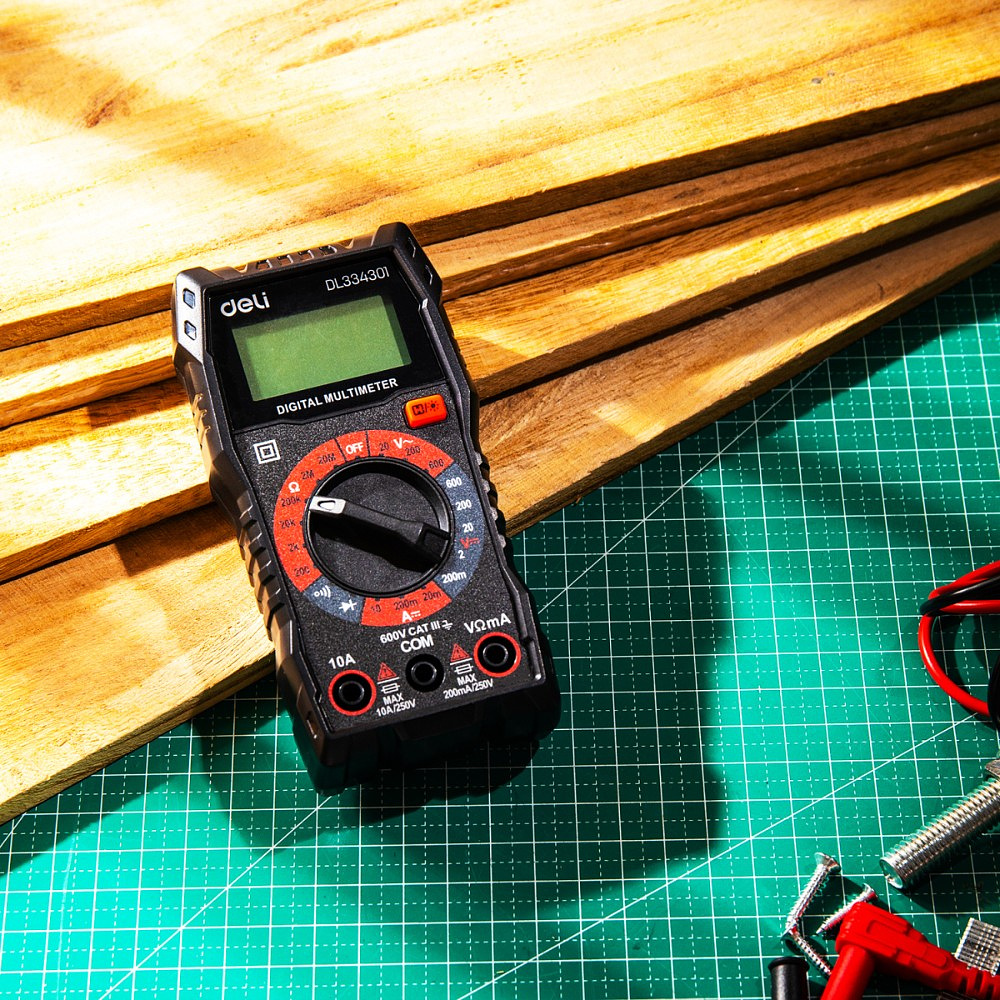 Мультиметр цифровой Deli RS EDL334301, 600В, универсальный, черный - 7