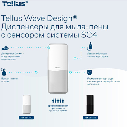 Диспенсер Tellus для мыла-пены, сенсорный, белый, SC4 - 8