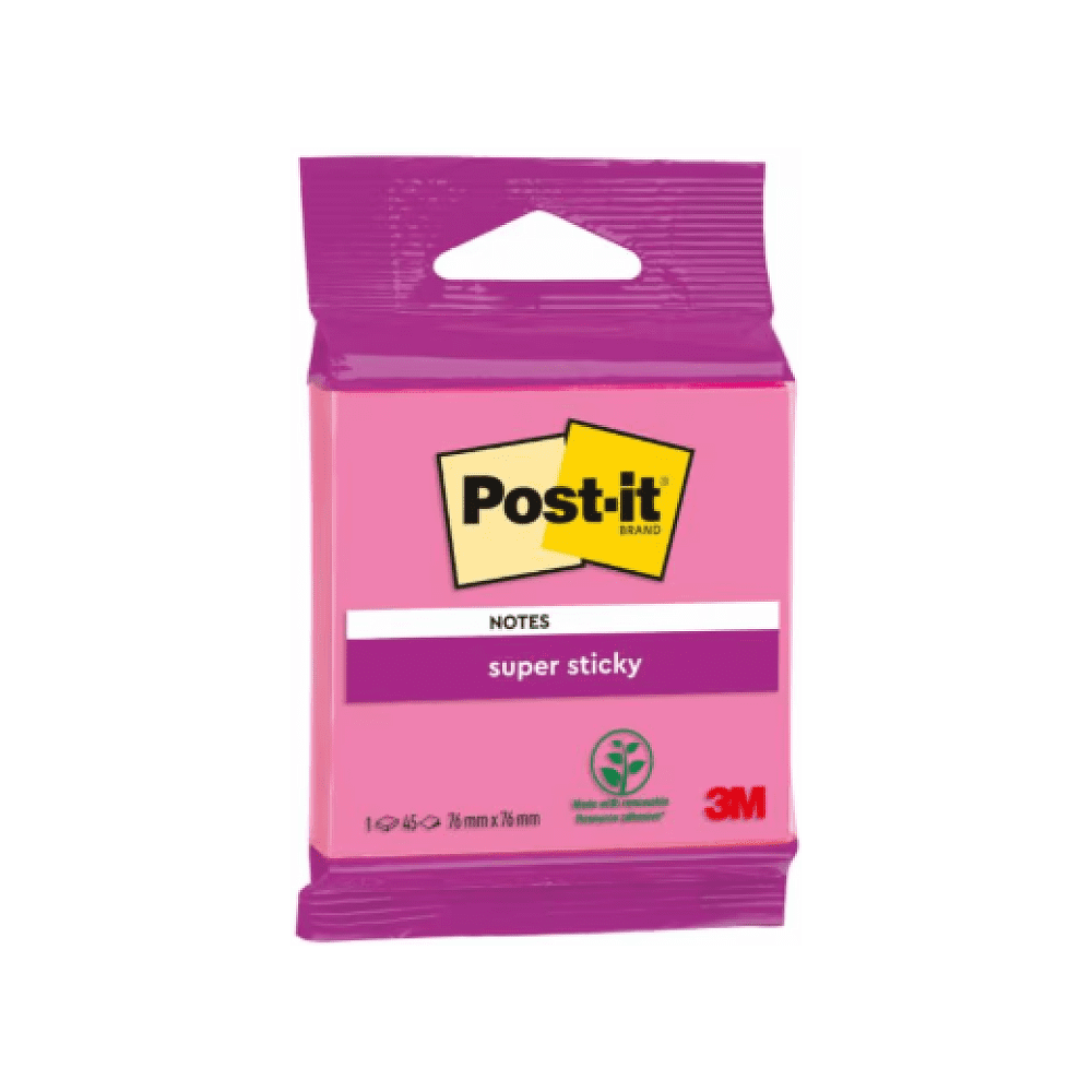 Бумага для заметок "Post-it SuperSticky", 76х76 мм, 45 листов, ассорти - 4