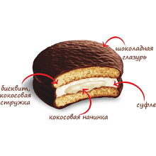 Печенье «Choco Pie Coconut» в глазури, 360 гр 