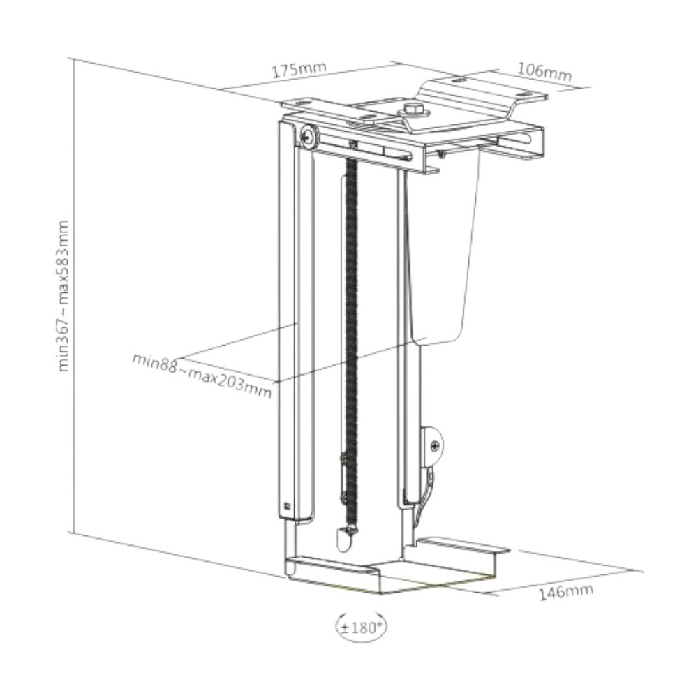 Держатель для системного блока Easy BLACK, чёрный матовый - 5