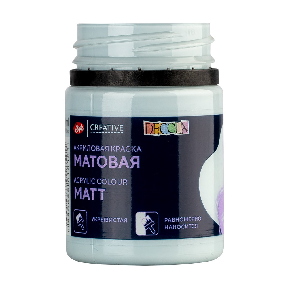 Краска акриловая матовая "Декола", 534 светло-голубая, 50 мл., банка - 4