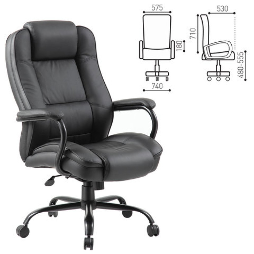 Кресло для руководителя BRABIX "Premium Heavy Duty HD-002", экокожа, металл, черный - 2