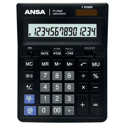 Калькулятор настольный Ansa "AN554S", 14-разрядный, черный