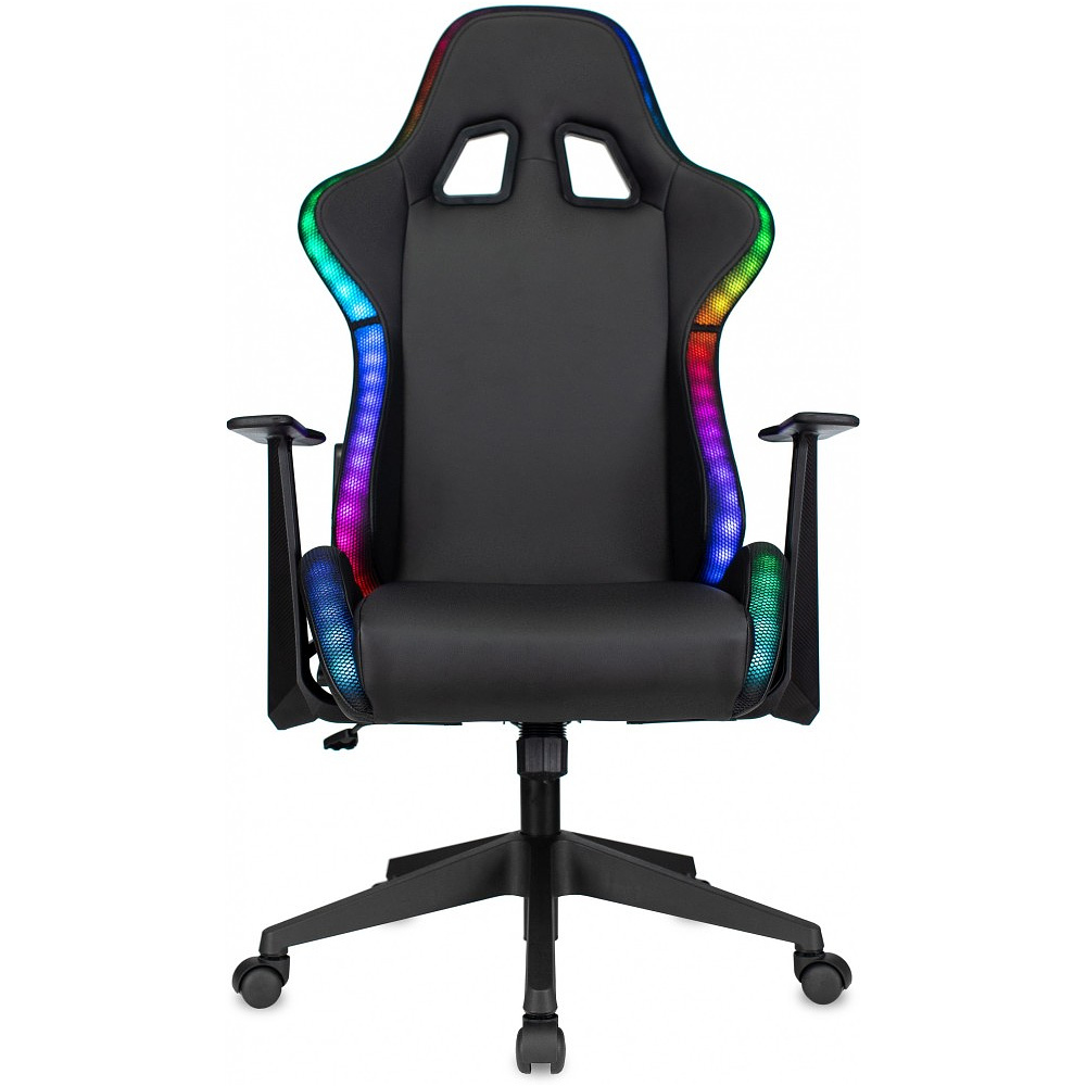 Кресло игровое Бюрократ "Zombie GAME RGB", экокожа, ткань, пластик, черный - 9