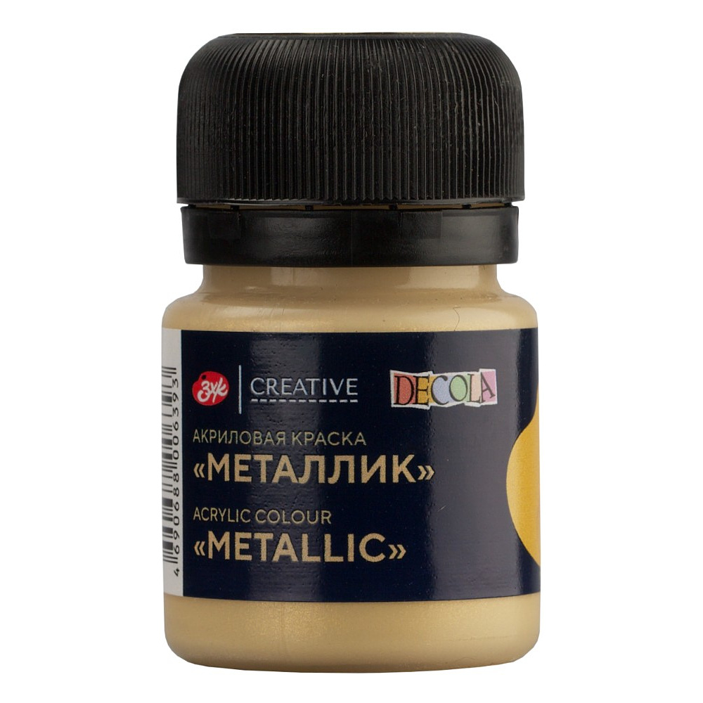 Краска акриловая металлик "Декола", 974 золото сусальное, 20 мл., банка
