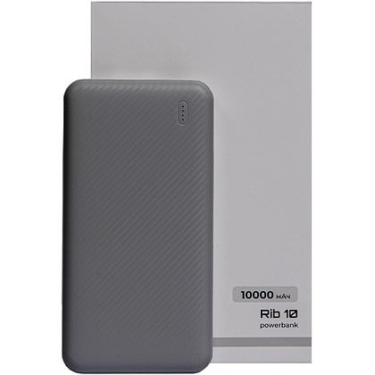 Внешний аккумулятор Power Bank "Rib 10", 10000 mAh, серый - 4