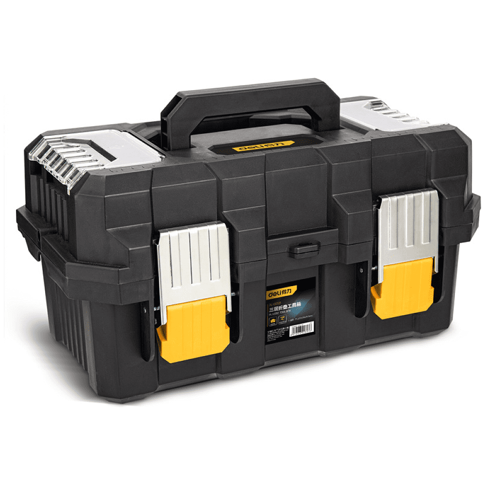 Ящик для инструмента Deli "DL432519", 445х240х230 мм, пластмасса, металлическая застежка