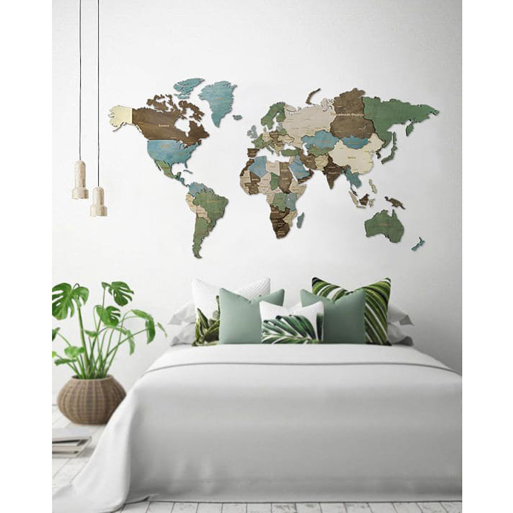 Декор на стену "Карта мира" многоуровневый на стену,  L 3139, цветной, 60x105 см - 3