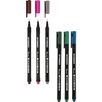 Ручка капиллярная "Sketchmarker Artist fine pen Intense", 6 шт. - 6