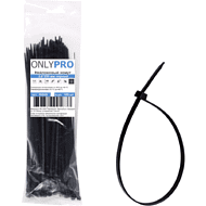 Хомут нейлоновый OnlyPro, 3.6х200 мм, черный, 100 шт