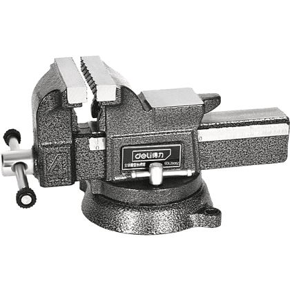 Тиски стальные Deli YS EDL2905Z, поворотные, с наковальней, 5"-125 мм