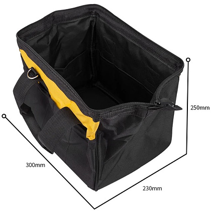 Сумка для инструментов Deli YS EDL-P1, 300х230х250 мм, ткань Oxford, черный, желтый - 13