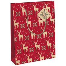 Пакет бумажный подарочный "Xmas Deers"