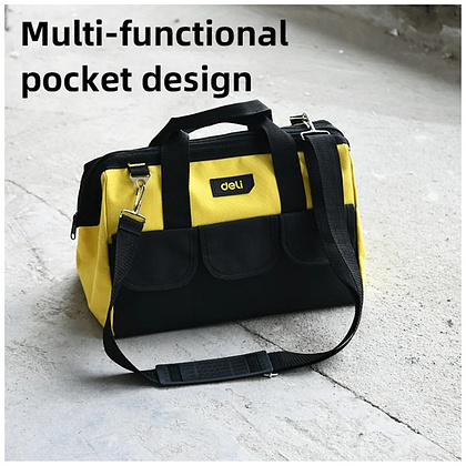 Сумка для инструментов Deli YS EDL430016, 360х180х250 мм, ткань Oxford, черный, желтый - 7