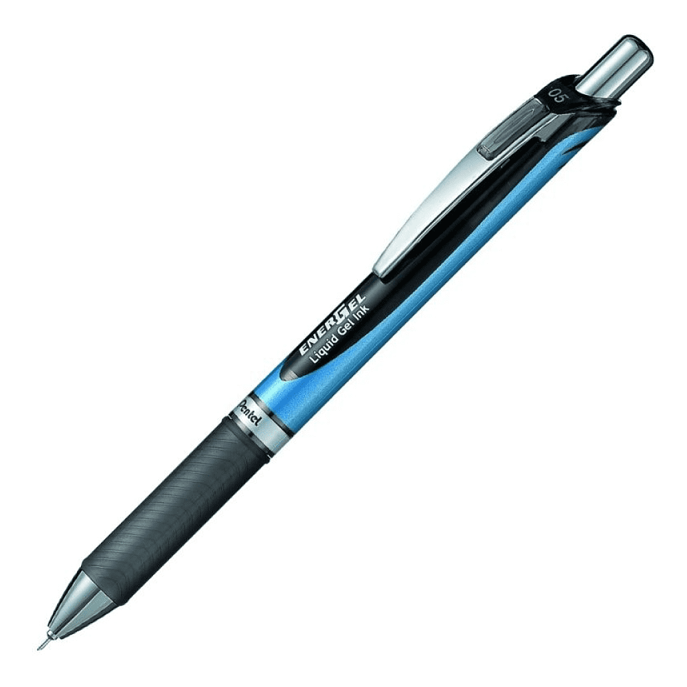 Ручка-роллер "EnerGel BLN75", 0.5 мм, синий, черный, стерж. черный