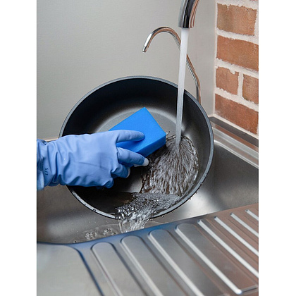 Губка хозяйственная для уборки помещений HQ Profiline, 14х6,3х4,5 см, 1 шт/упак, синий - 12