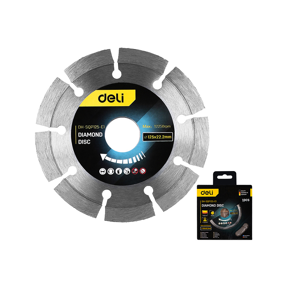 Круг алмазный Deli "EDH-SQP125-E1", 125x22.2 мм - 2