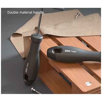 Отвертка Deli HS EHT1105, SL5х100 мм, Soft Touch, черный - 4