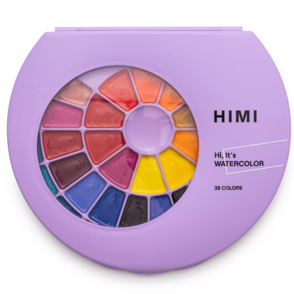 Краски акварельные "Himi", набор, 38 цветов, фиолетовый футляр - 6