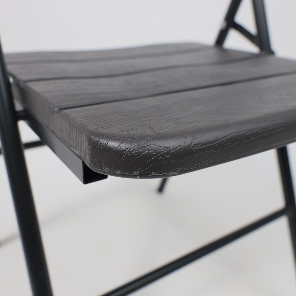 Стул складной, пластик, темно-серый - 9