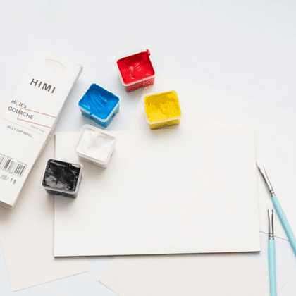 Краски гуашевые "Himi Jelly Cup", чёрный, набор  рефилов 4 шт., 30 мл. - 5