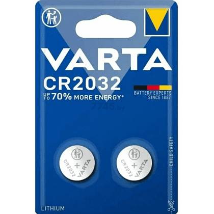 Батарейка литиевая дисковая Varta "Lithium CR2032", 2 шт