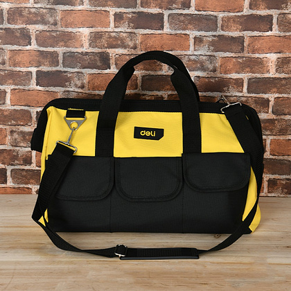 Сумка для инструментов Deli YS EDL430018, 400х200х270 мм, 6 карманов, ткань Oxford, черный, желтый - 3