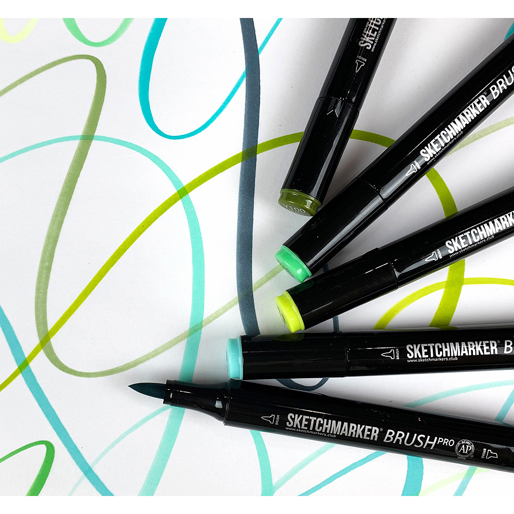 Маркер перманентный двусторонний "Sketchmarker Brush", V95 пион - 5