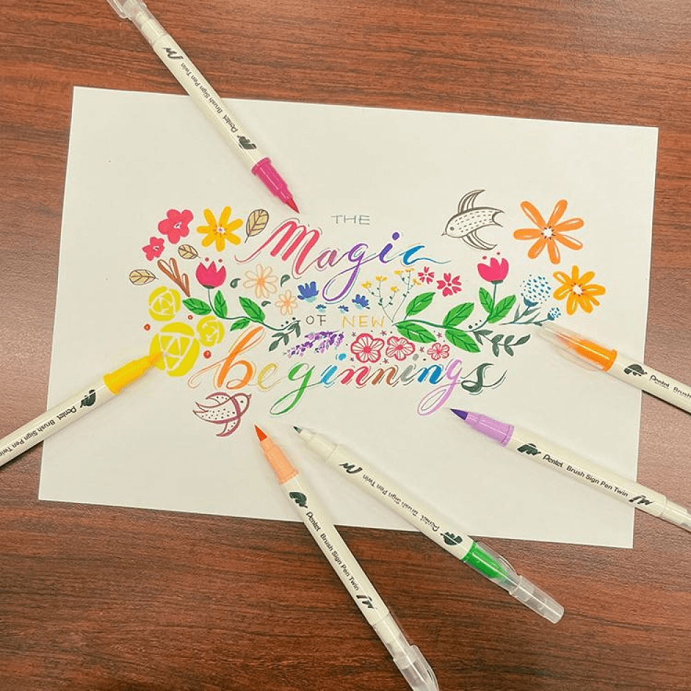 Маркер-кисть "Brush Sign pen twin", 18 шт - 2