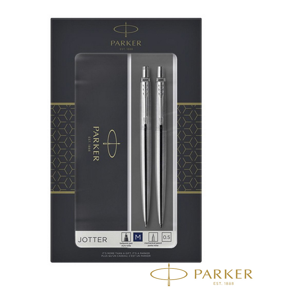 Набор ручка шариковая автоматическая + карандаш автоматический "Parker Jotter Stainless Steel CT"