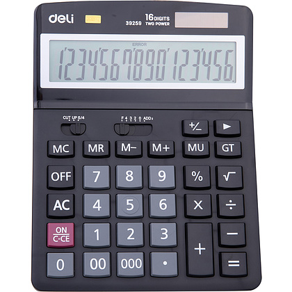 Калькулятор настольный Deli "39259", 16-разрядный, черный