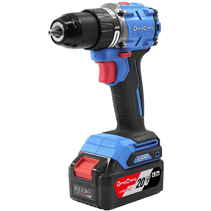 Дрель-шуруповерт "DongCheng" аккум., бесщеточная 20В, 850Вт, 120Нм, аккум. 4.0Ач*2, з/у 4А, тип EM