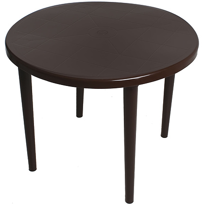 Стол круглый, 900х900х710 мм, пластик, шоколадный