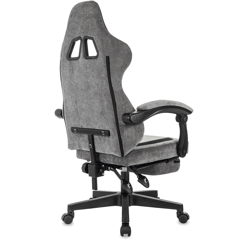 Кресло игровое Бюрократ Knight "Custom/F GR", ткань, пластик, серый, черный - 5