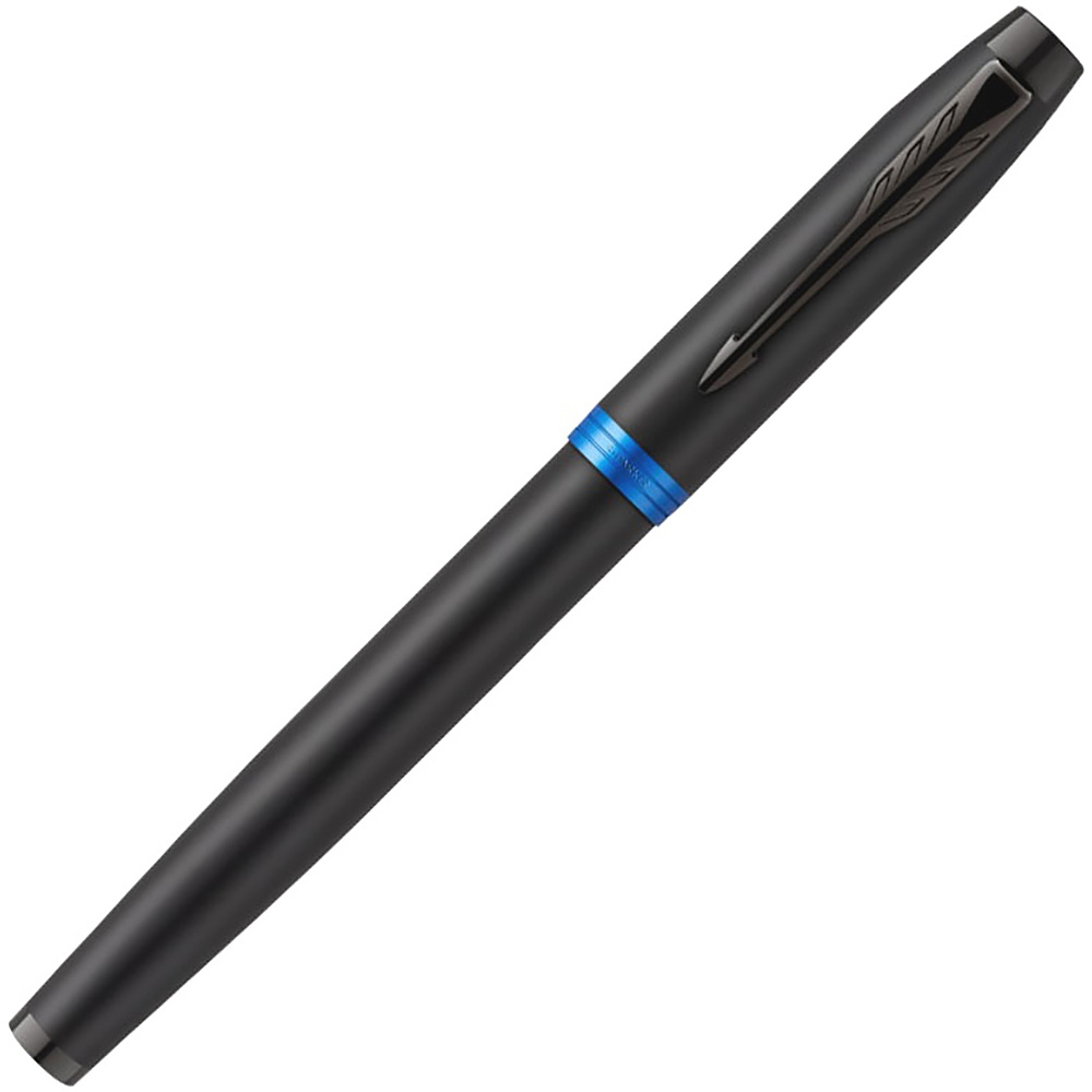 Ручка-роллер Parker "IM Vibrant Rings T315 Marine Blue PVD", 0,5 мм, черный, синий, стерж. черный - 4