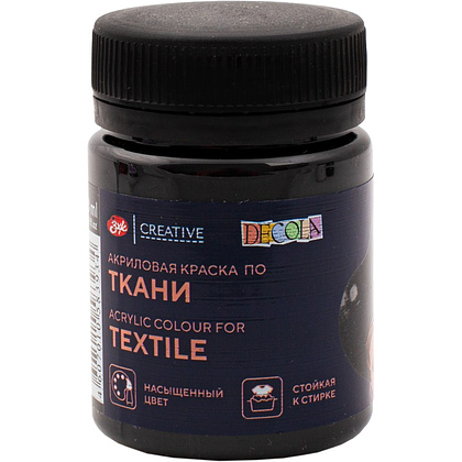 Краска акриловая по ткани "Декола", 810 черная, 50 мл., банка
