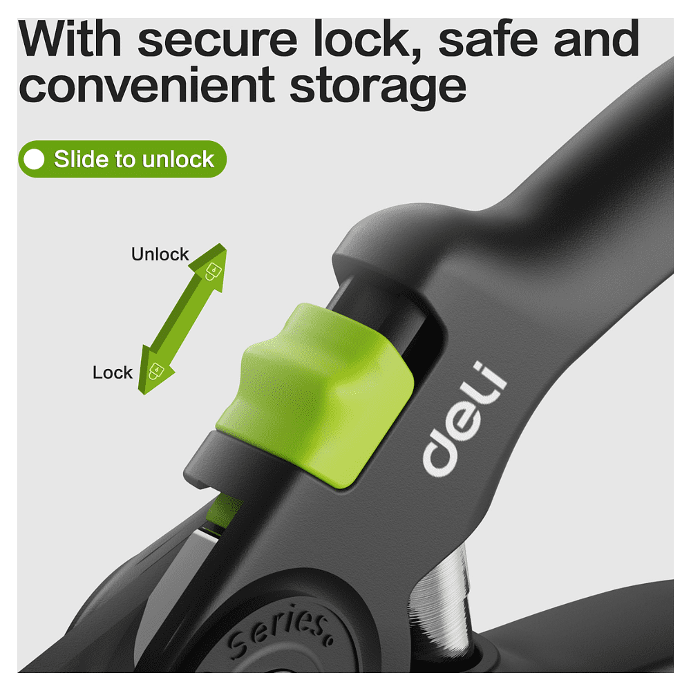 Секатор садовый Deli GS EDL-YL0002, 203 мм, черный - 4
