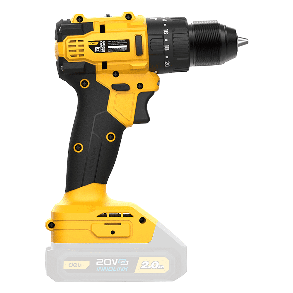 Аккумуляторная дрель-шуруповерт Deli YS DC150Z, 20 В, 50 Нм, без АКБ и З/У, коробка - 4