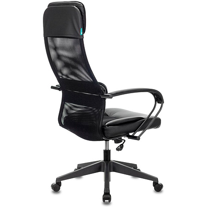 Кресло для руководителя "Бюрократ CH-608", экокожа, сетка, пластик, черный - 4