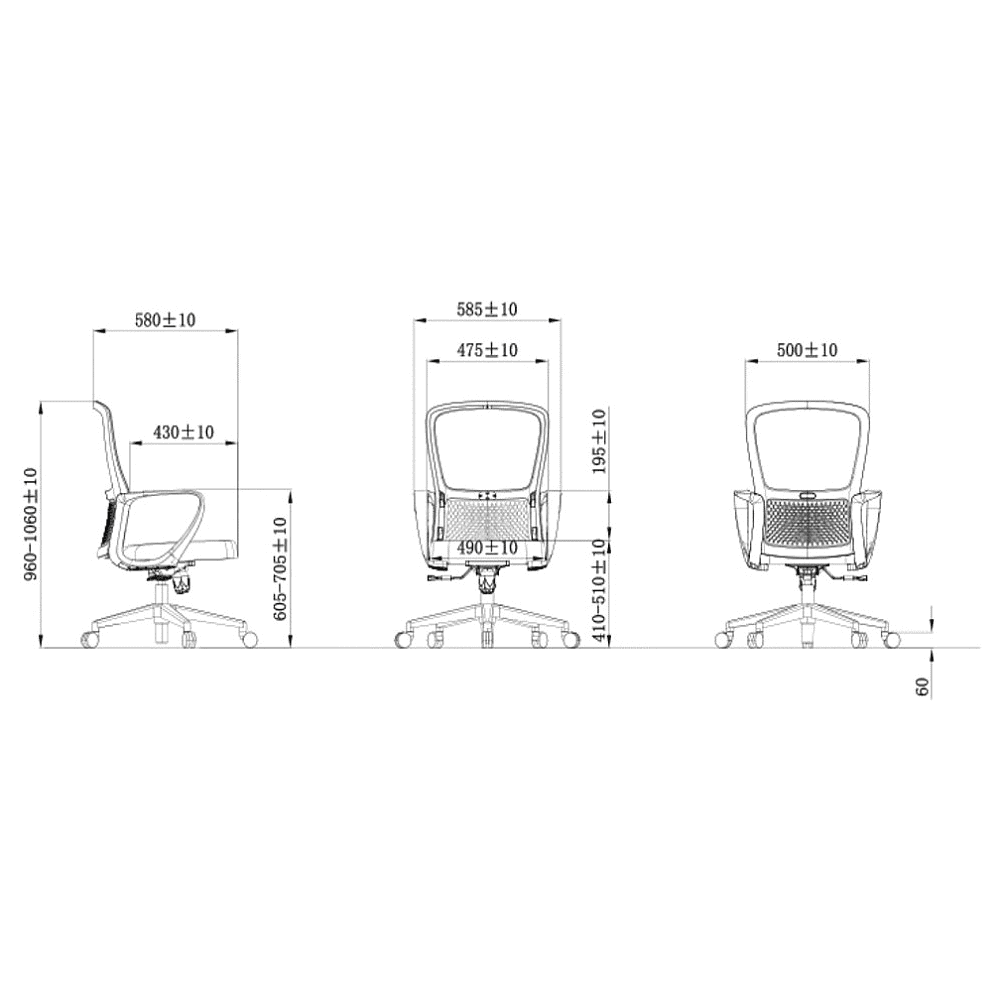 Кресло для персонала SitZone U-069B, сетка, ткань, черный, 2 шт/упак, -30% - 5