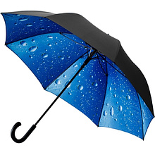 Зонт-трость "GP-54-R Капли дождя", 120 см, черный, темно-синийсиний