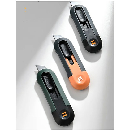 Нож строительный Deli HS HT4007C, 80x25 мм, Soft Touch, оранжевый - 6