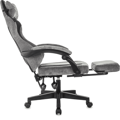 Кресло игровое Бюрократ Knight "Custom/F GR", ткань, пластик, серый, черный - 8