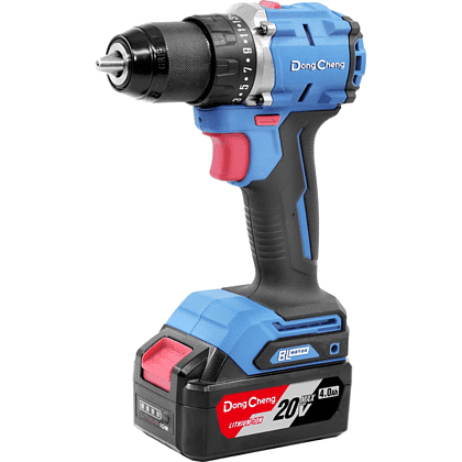 Дрель-шуруповерт "DongCheng" аккумулятор, бесщеточная 20В, 500Вт, 60Нм, аккум. 2.0Ачх2, з/у 2А, тип AM